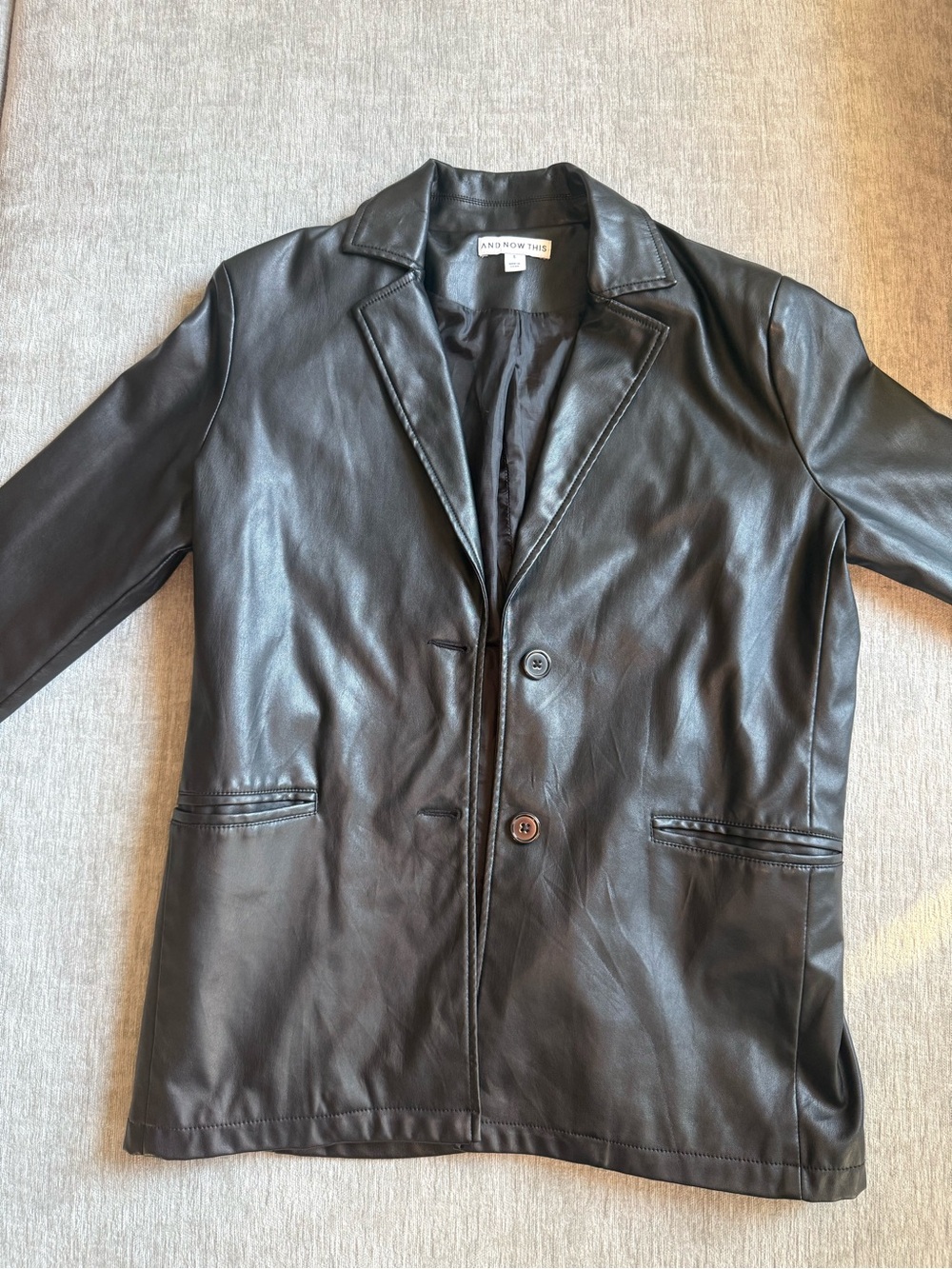 Black Leather Blazer Jacket